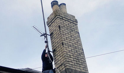 We can replace old and eroded Wall or Chimney Brackets during our aerial repairs